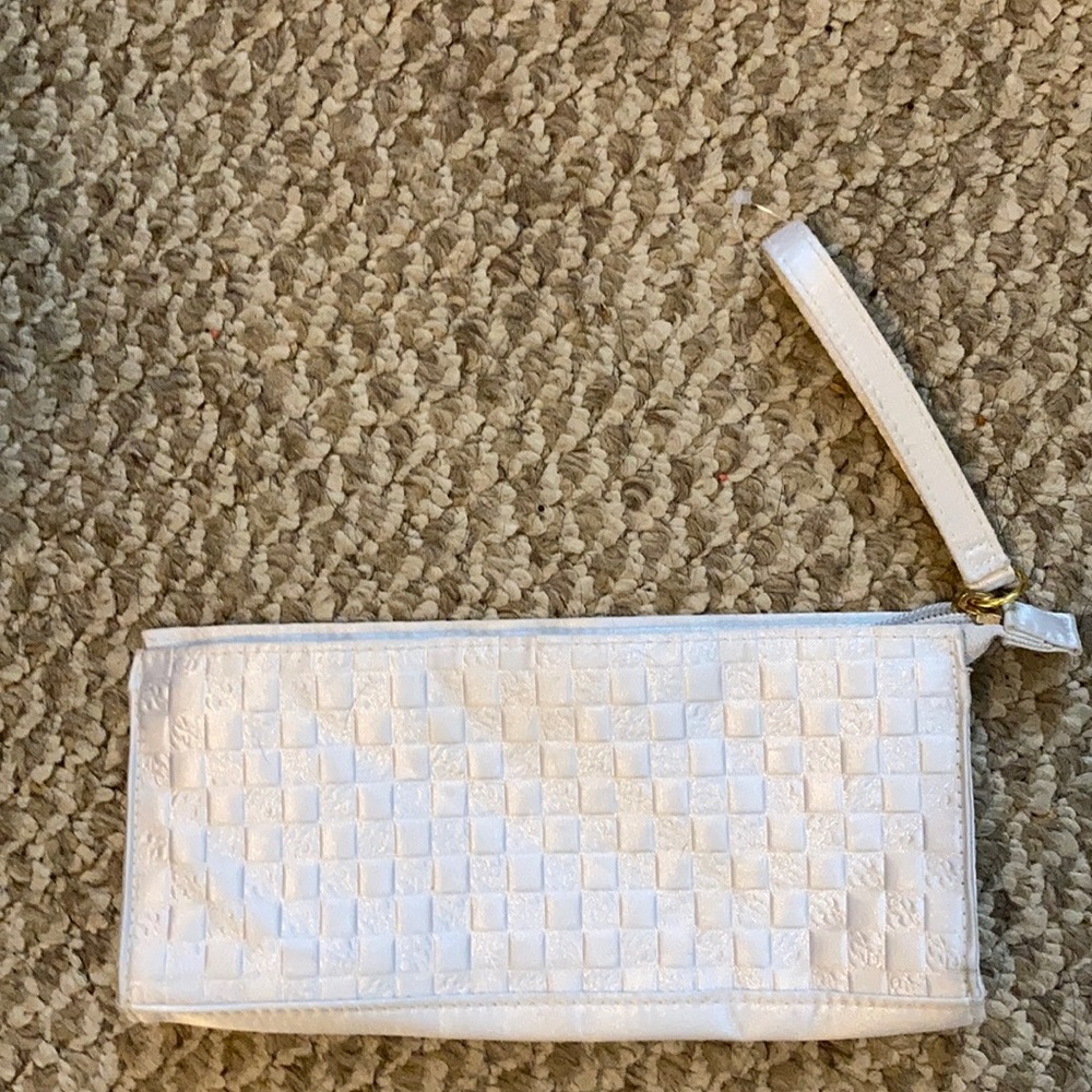 Small white make up purse